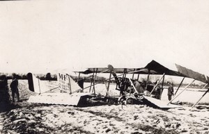France WWI Military Aviation Accident Maurice Farman XXXVII old Photo 1914-1918