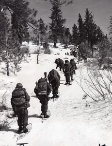 Camp Pendleton US Marines Winter Training Snowshoe Hiking old Photo 1959