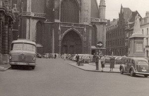 Belgium Ghent Church Automobiles Ancienne Photo Amateur 1950's