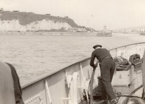 England Newhaven Cliffs seen from a Ship old Amateur Photo 1950's