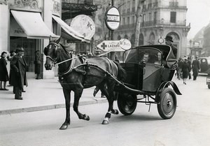 France Paris Horse Cab Taxi Le Matin Newspaper Old Photo Aubry 1941