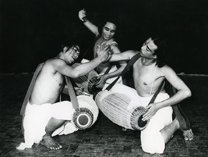 India Manipuri Dance Indian Classical Dance Pung cholom Old Photo 1960