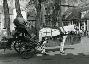 Belgium Bruges Historical Flemish City Horse Carriage Old Photo Deplechin 1970
