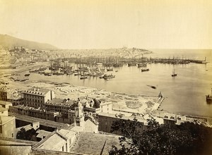 Italy Genova Genoa General view of the city port Old Photo 1880 #1