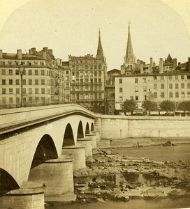 Nemours Bridge Lyon France Old Photo Stereo 1858