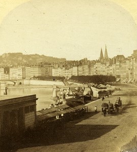 Quai Saint Antoine Lyon France Old Photo Stereo 1858