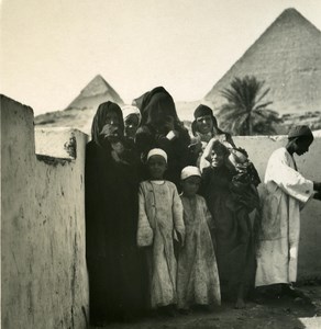 Egypt Cairo Gizeh Pyramide old Stereoview Photo NPG 1900