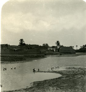 Egypt Cairo Around Pyramides old Stereoview Photo NPG 1900