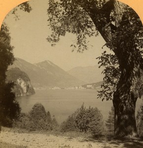 Switzerland Alps Blick vom Rütli Vierwaldstättersee Gabler Stereo Photo 1885