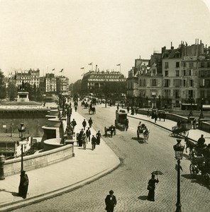 France Paris Snapshot Pont Neuf old NPG Stereo Photo 1900