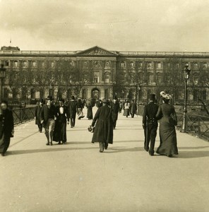 France Paris Snapshot Bridge of Institut old NPG Stereo Photo 1900