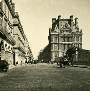 France Paris Snapshot Rue de Rivoli old NPG Stereo Photo 1900