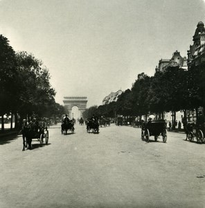 France Paris Snapshot Champs Elysées old NPG Stereo Photo 1900