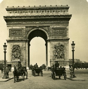 France Paris Snapshot Arc de Triomphe old NPG Stereo Photo 1900