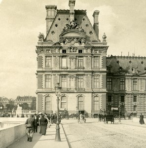 France Paris Snapshot Tuileries Pavillon de Flore NPG Stereo Photo 1900