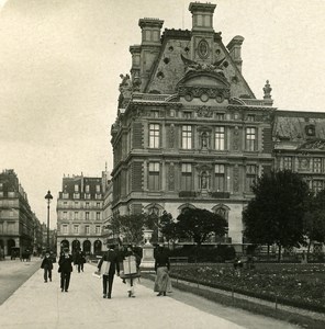 France Paris Snapshot Tuileries Pavillon de Marsan NPG Stereo Photo 1900