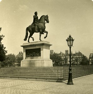 France Paris Snapshot Statue Henri IV old NPG Stereo Photo 1900