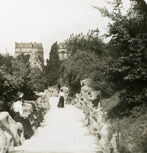 France Paris Snapshot Buttes Chaumont old NPG Stereo Photo 1900