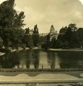 France Paris Snapshot Buttes Chaumont old NPG Stereo Photo 1900