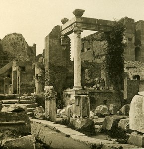 Italy Roma Forum Roman Aedicula old NPG Stereo Photo 1900