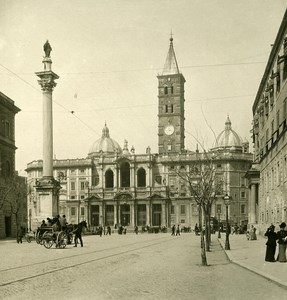 Italy Roma Basilica di Santa Maria Maggiore old NPG Stereo Photo 1900