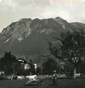 Germany Bavarian Highlands Oberstdorf old NPG Stereo Photo 1900