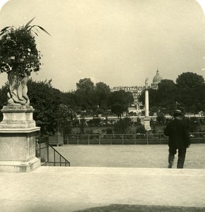 France Paris Gardens of Luxembourg Old NPG Stereo Photo 1900