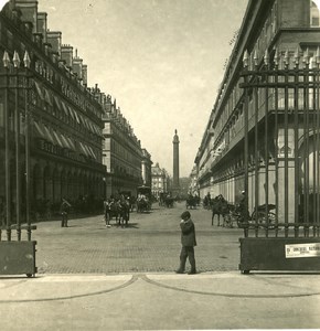 France Paris Street of Castiglione Old NPG Stereo Photo 1900