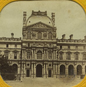 France Paris Palace of Louvre old Stereo Tissue Photo 1865