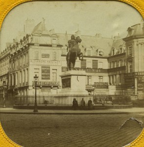 France Paris Place des Victoires old Stereo Tissue Photo 1865