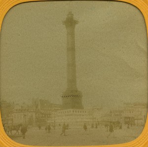 France Paris Snapshot Column of July old Stereo Tissue Photo 1865