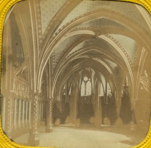 France Paris Sainte Chapelle Lower Chapel old Stereo Tissue Photo 1865