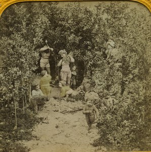 France Paris Snow White & the Seven Dwarfs old Genre Stereo Tissue Photo 1865