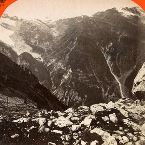 Italy Stelvio Street from the Payer Hut old Stereo Photo Unterberger 1890