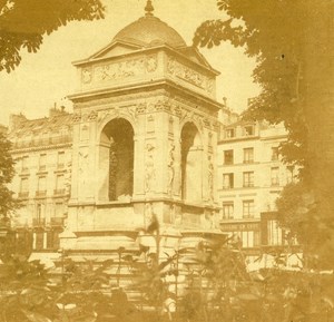 France Paris Fountain of Innocents old Stereo Photo 1865