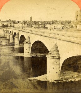 France Orleans Panorama General View old Stereo Photo 1865