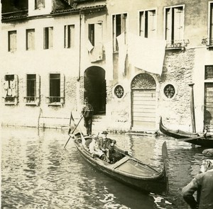 Italy Venice Gondola Promenade old Possemiers Stereo Photo 1908