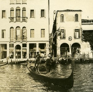 Italy Venice Traghetto of Palace Papadopoli old Possemiers Stereo Photo 1908