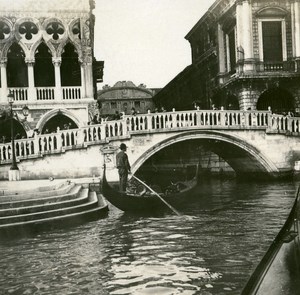 Italy Venice Ponte della Paglia Bridge of Sighs old Possemiers Stereo Photo 1908