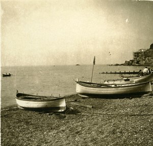 Italy Genoa the Beach old Possemiers Stereo Photo 1908
