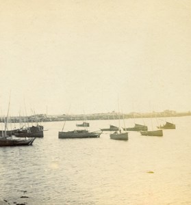 France Penmarch port of St Guenole Old Stereo Stereoview Photo 1900