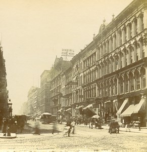 USA Chicago Randolph Street Old Stereo Stereoview Photo 1900