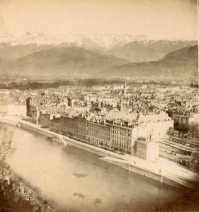 France Alps Grenoble Old Stereo Photo Stereoview E C 1880