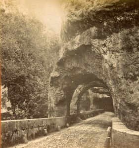 France Alps Road of Grand Goulets Old Stereo Photo Stereoview E C 1880