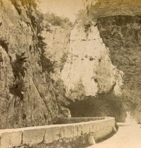 France Alps Road of Grand Goulets Old Stereo Photo Stereoview E C 1880