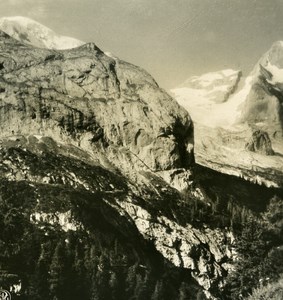 Italy Dolomites Gran Vernel taken from Bamberger Hotel NPG Stereo Photo 1900