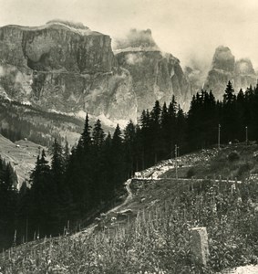 Italy Alps Dolomites Sella Group Pordog Road Old NPG Stereo Photo 1900