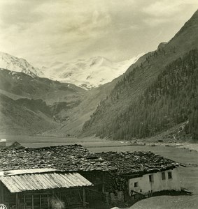 Italy Tyrol Sulden view from Rifugio Citta di Milano Old NPG Stereo Photo 1900