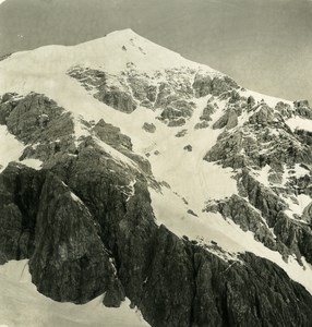 Italy Alps Tyrol Konigsspitze & Glacier Solda Old NPG Stereo Photo 1900