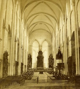 Germany Mainz Cathedral Interior Old Stereoview Photo Radiguet 1860